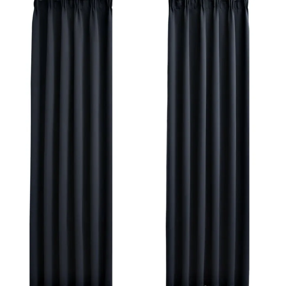 Pimennysverhot koukuilla 2 kpl antrasiitti 140x175cm