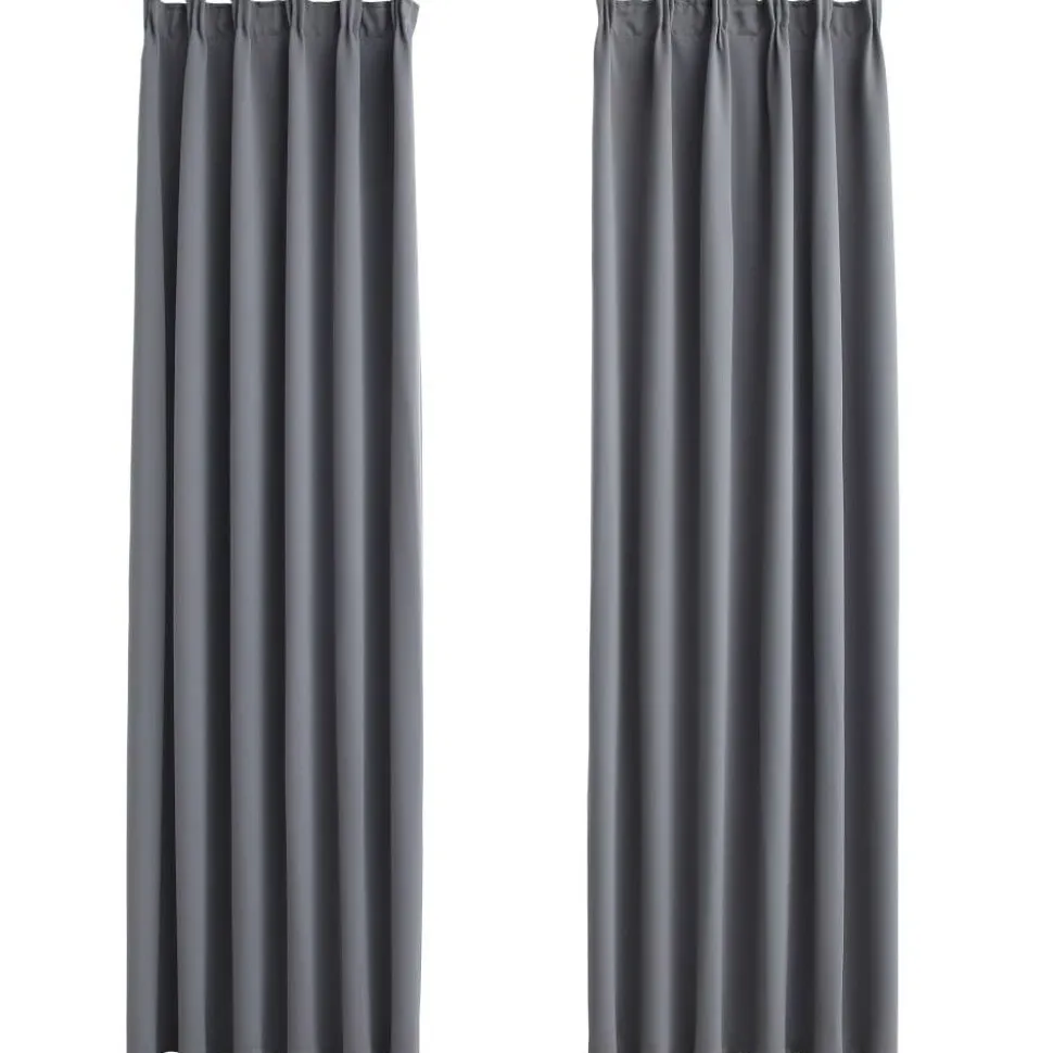 Pimennysverhot koukuilla 2 kpl harmaa 140x175cm