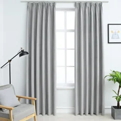 Pimennysverhot koukuilla 2 kpl harmaa 140x245 cm