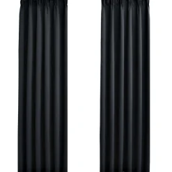 Pimennysverhot koukuilla 2 kpl musta 140x225 cm