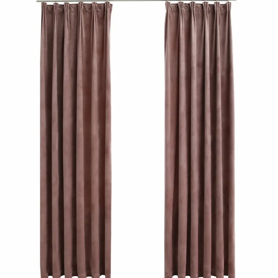 Pimennysverhot koukuilla 2 kpl sametti pinkki 140x245 cm