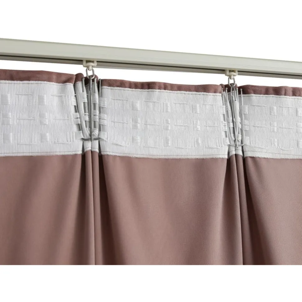 Pimennysverhot koukuilla 2 kpl sametti pinkki 140x245 cm