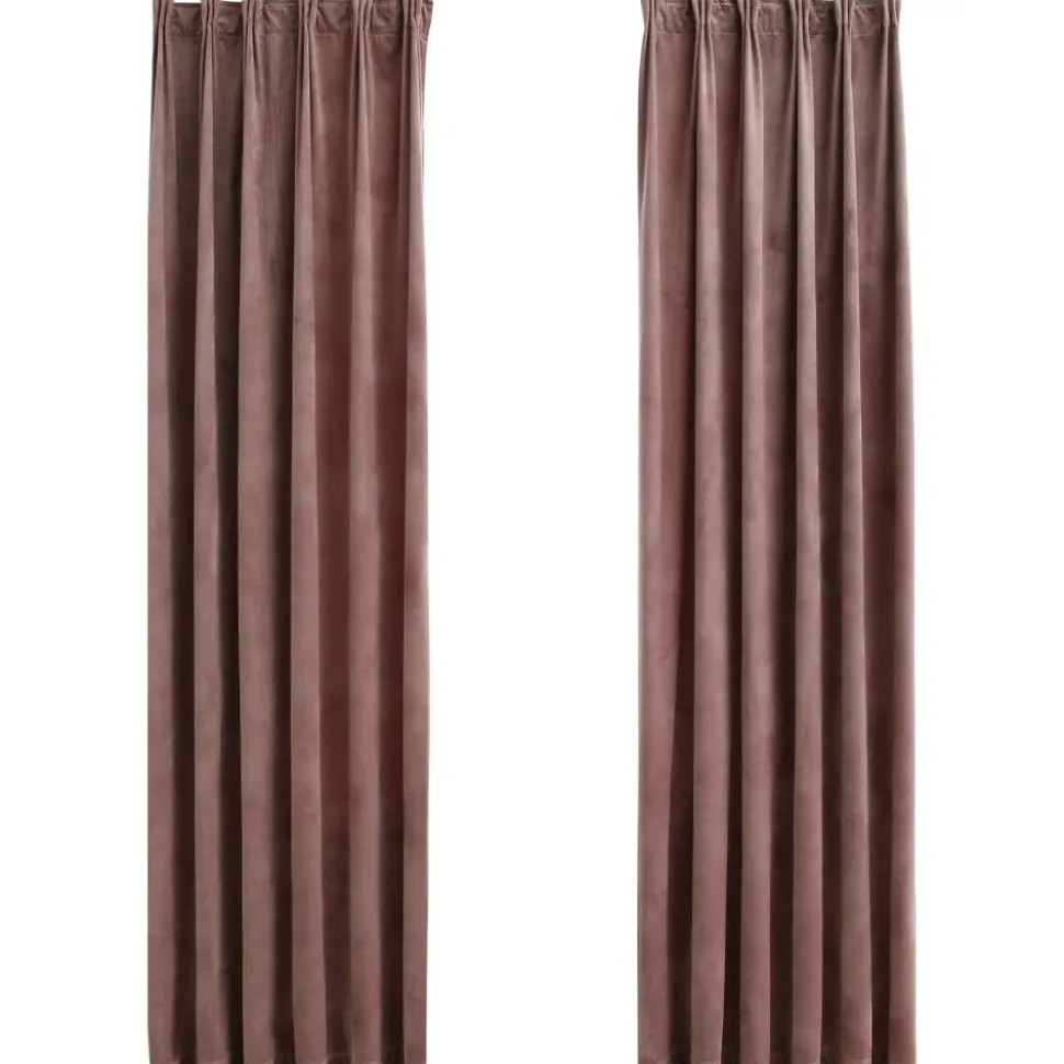 Pimennysverhot koukuilla 2 kpl sametti pinkki 140x175 cm