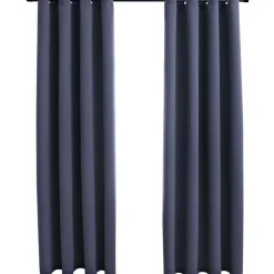 Pimennysverhot metallirenkailla 2 kpl antrasiitti 140x175cm