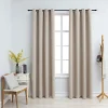 Pimennysverhot metallirenkailla 2 kpl beige 140x225 cm
