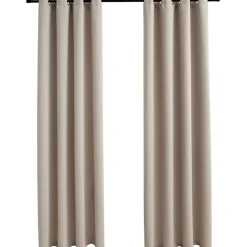 Pimennysverhot metallirenkailla 2 kpl beige 140x245 cm