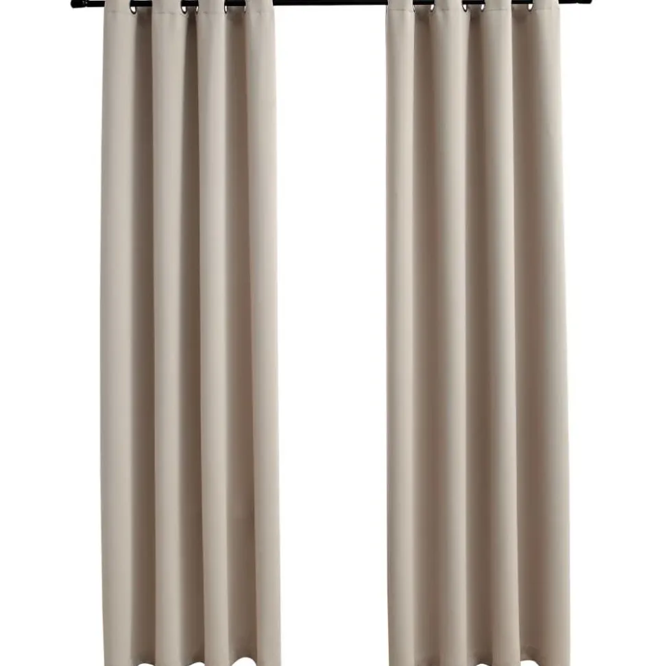 Pimennysverhot metallirenkailla 2 kpl beige 140x245 cm
