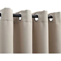 Pimennysverhot metallirenkailla 2 kpl beige 140x245 cm
