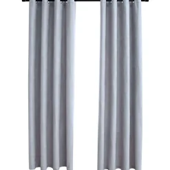Pimennysverhot metallirenkailla 2 kpl harmaa 140x175 cm