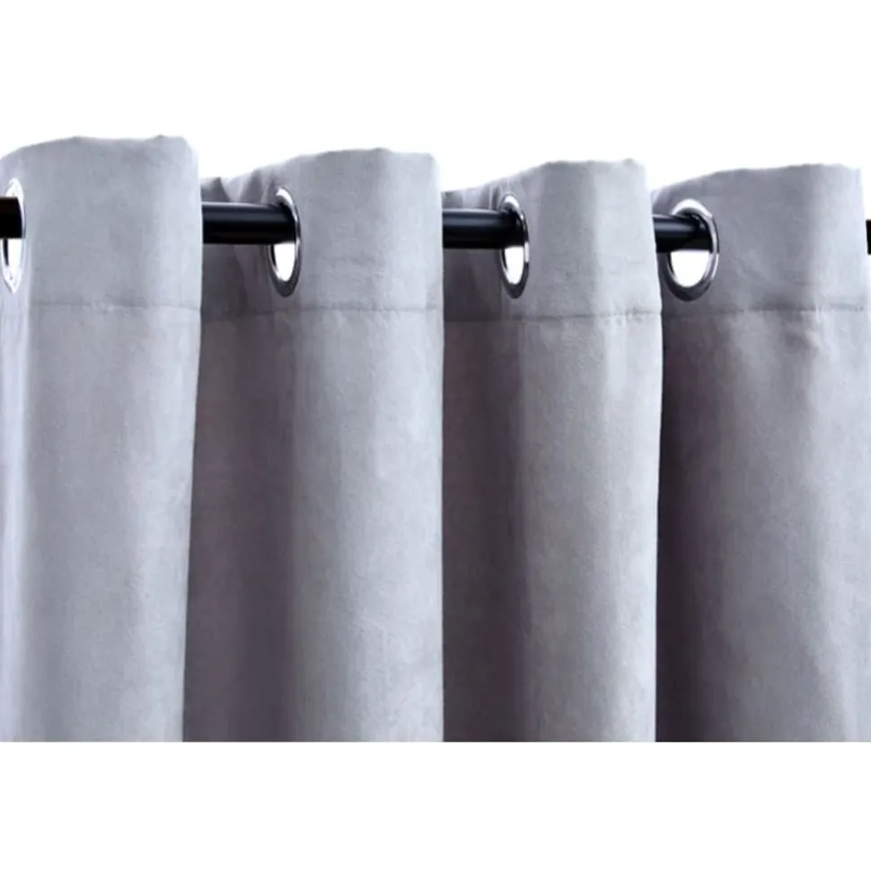 Pimennysverhot metallirenkailla 2 kpl harmaa 140x245 cm