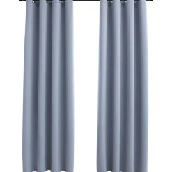 Pimennysverhot metallirenkailla 2 kpl harmaa 140x225cm