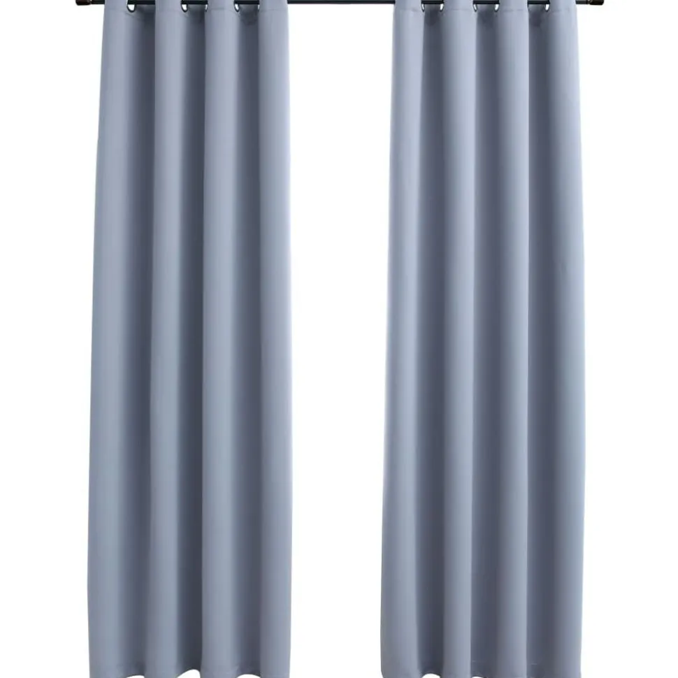Pimennysverhot metallirenkailla 2 kpl harmaa 140x225cm