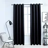 Pimennysverhot metallirenkailla 2 kpl musta 140x225 cm