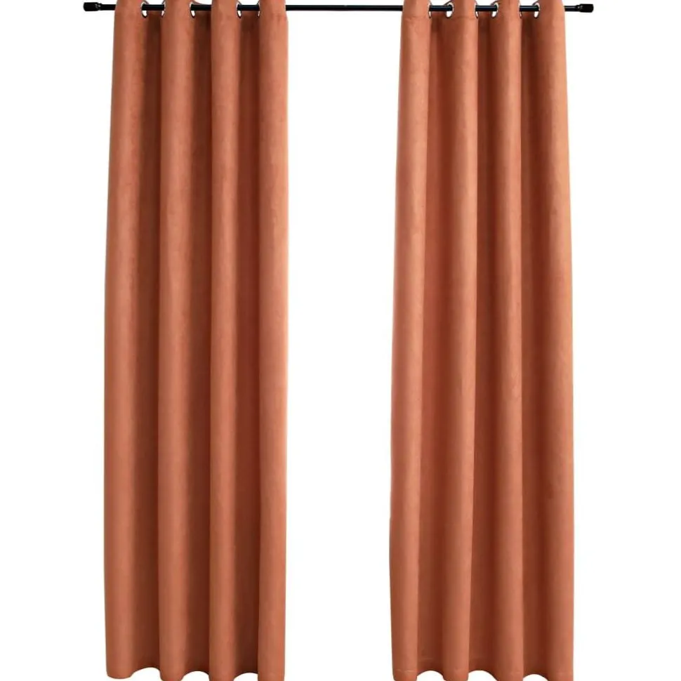 Pimennysverhot metallirenkailla 2 kpl ruoste 140x225 cm