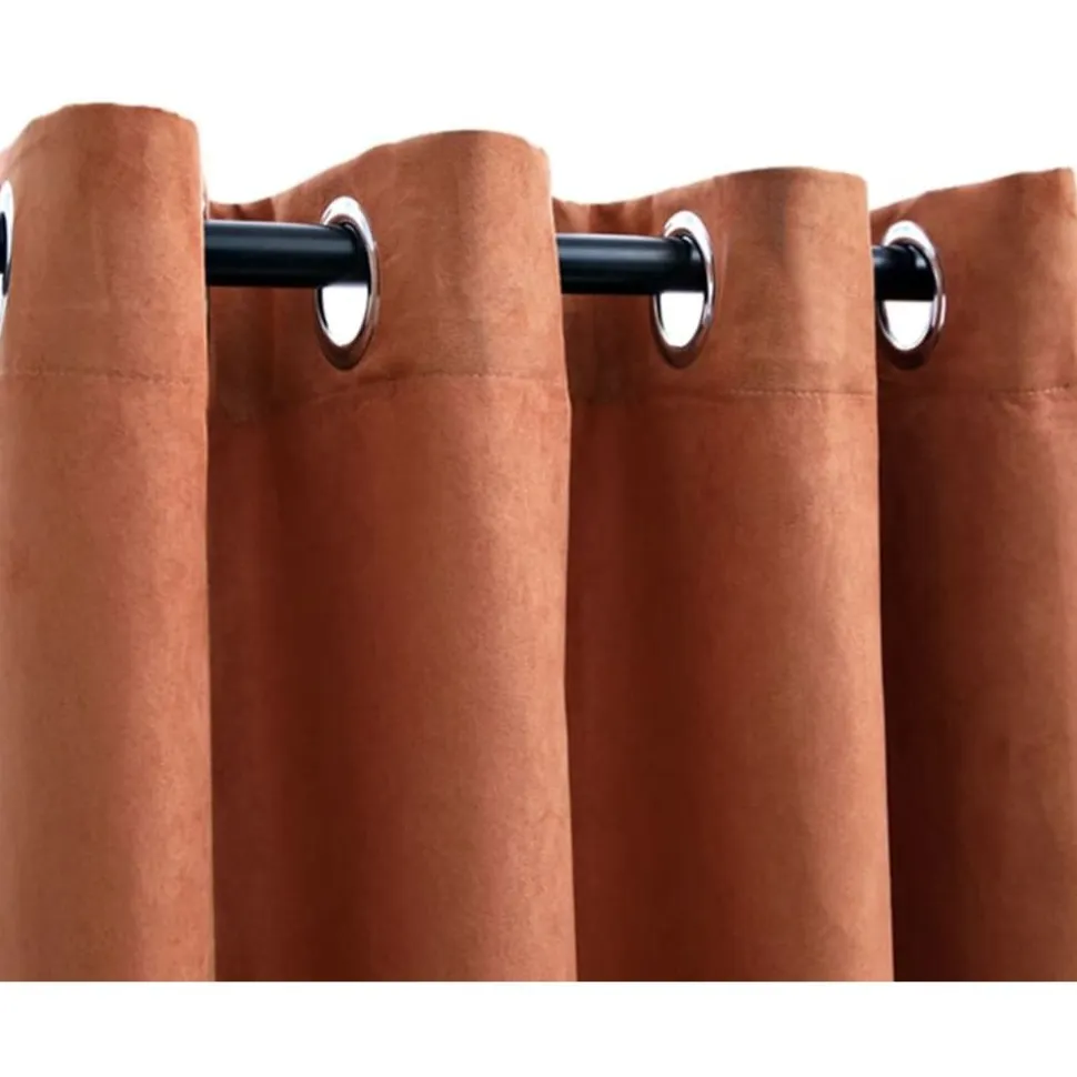 Pimennysverhot metallirenkailla 2 kpl ruoste 140x225 cm