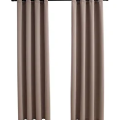 Pimennysverhot metallirenkailla 2kpl ruskeanharmaa 140x225 cm
