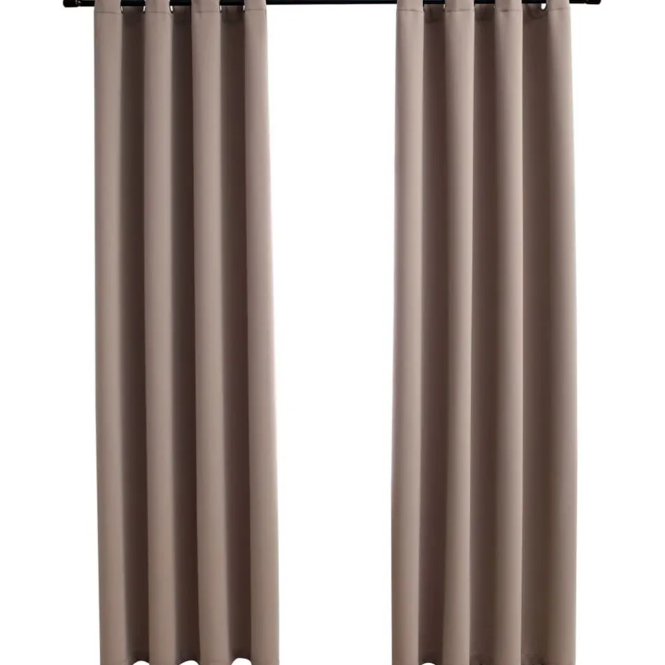 Pimennysverhot metallirenkailla 2kpl ruskeanharmaa 140x225 cm