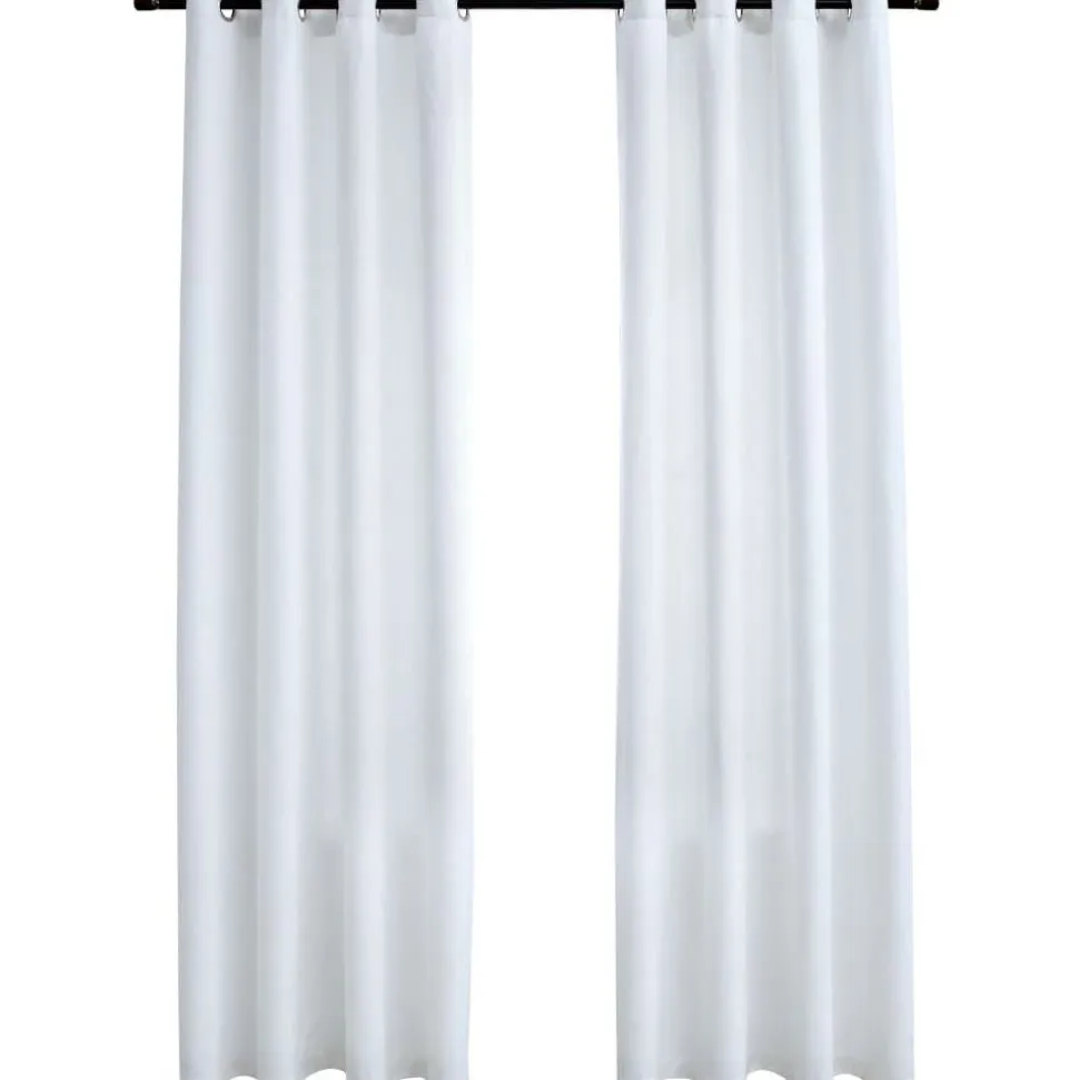 Pimennysverhot metallirenkailla 2 kpl valkoinen 140x245 cm