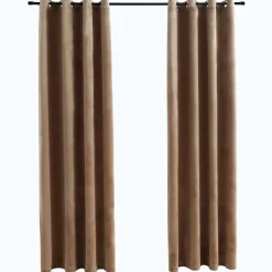 Pimennysverhot renkailla 2 kpl sametti beige 140x225 cm