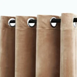 Pimennysverhot renkailla 2 kpl sametti beige 140x245 cm