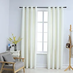 Pimennysverhot renkailla 2 kpl sametti kerma 140x245 cm
