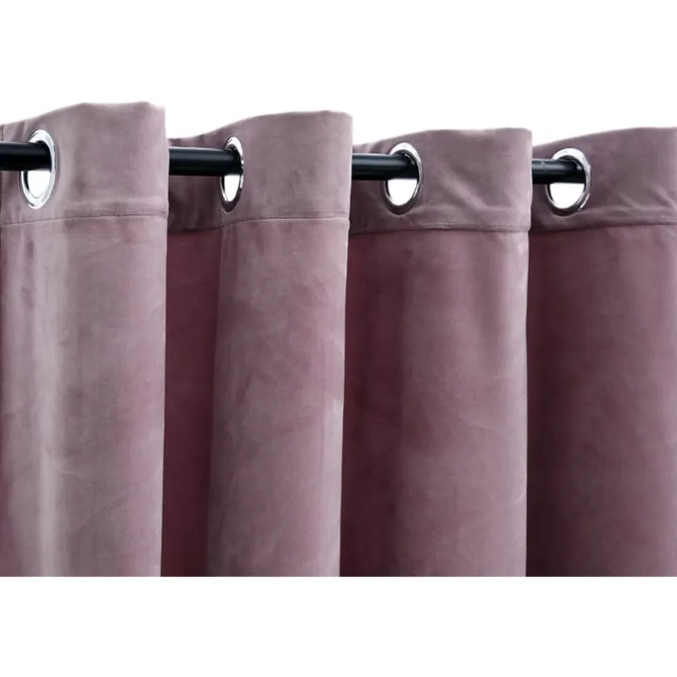 Pimennysverhot renkailla 2 kpl sametti pinkki 140x225 cm