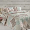 Päiväpeitto + tyynyliina Linento Andalucia, 160x220 cm + 50x70 cm, turkoosi