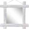 Pölkkypeili valkoinen 70x70 cm täysi kierrätetty puu
