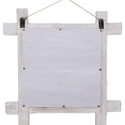 Pölkkypeili valkoinen 70x70 cm täysi kierrätetty puu