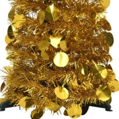 Pop-up tekojoulukuusi kullanvärinen, 129cm, PET
