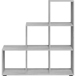 Porraskirjahylly 107 cm tekninen puu harmaa