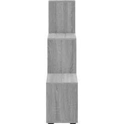 Porraskirjahylly 107 cm tekninen puu harmaa