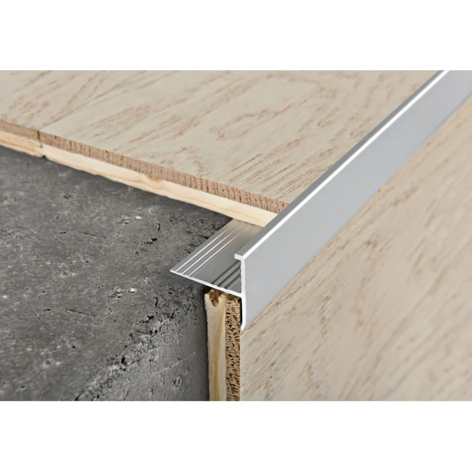 Porraskulmalista Progress Profiles Protermstep ALL 12,5mm 2,7m anodisoitu alumiini