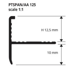 Porraskulmalista Progress Profiles Protermstep ALL 12,5mm 2,7m anodisoitu alumiini