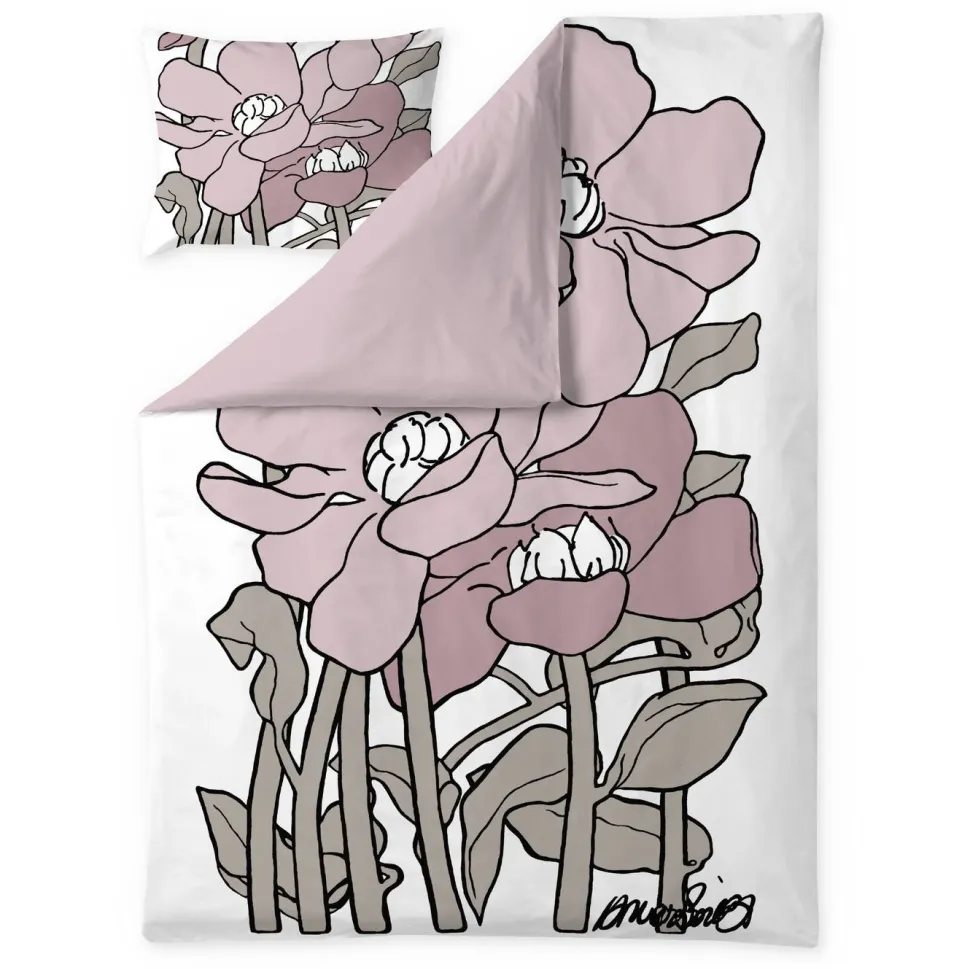 Pussilakanasetti Vallila Olivia, 150x210cm, keltainen/salvia