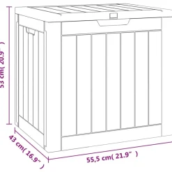 Puutarhan säilytysarkku vaaleanruskea 55,5x43x53 cm polypropeeni