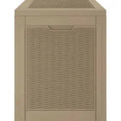 Puutarhan säilytysarkku 55,5x43x53 cm, vaaleanruskea, polypropeeni