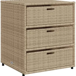 Puutarhan säilytyskaappi beige 55x59x69 cm polyrottinki