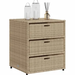 Puutarhan säilytyskaappi beige 55x59x69 cm polyrottinki