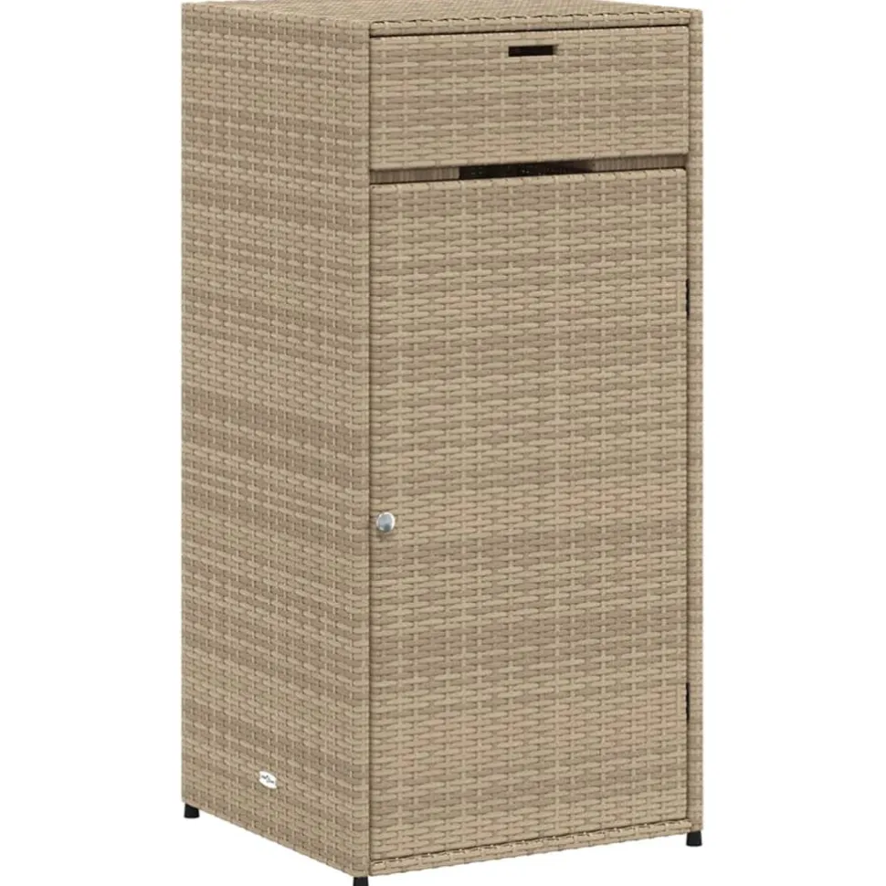 Puutarhan säilytyskaappi beige 55x55x111 cm polyrottinki