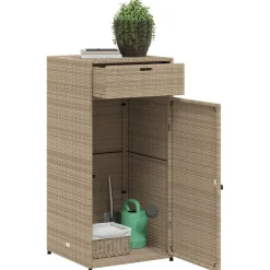Puutarhan säilytyskaappi beige 55x55x111 cm polyrottinki