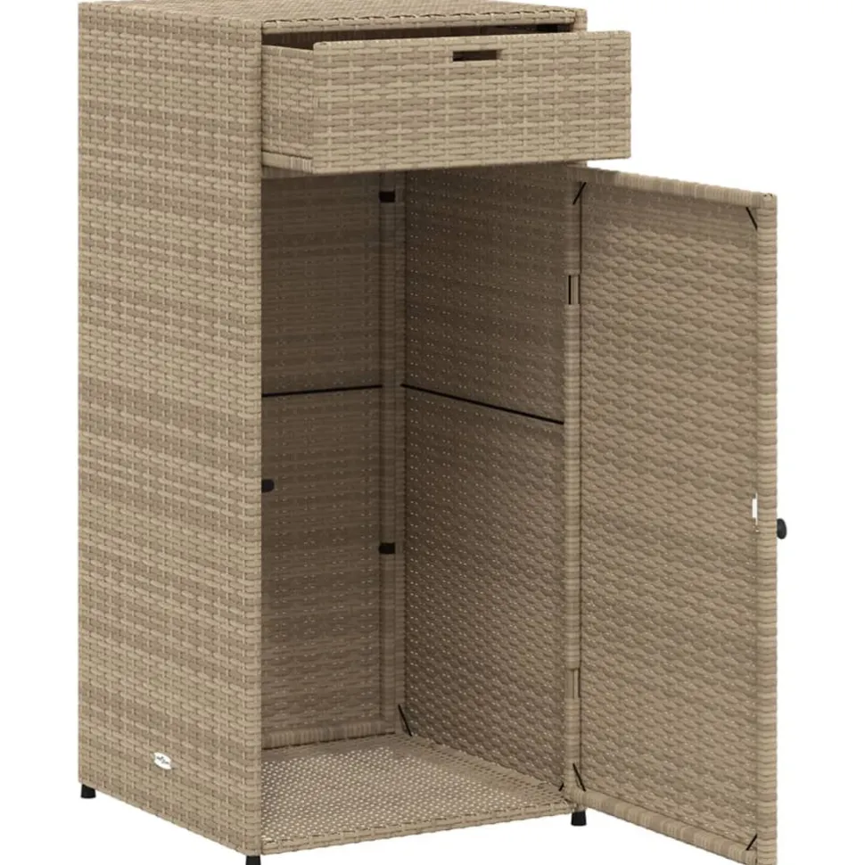 Puutarhan säilytyskaappi beige 55x55x111 cm polyrottinki