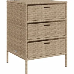 Puutarhan säilytyskaappi beige 55x59x80 cm polyrottinki