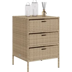 Puutarhan säilytyskaappi beige 55x59x80 cm polyrottinki