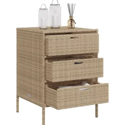 Puutarhan säilytyskaappi beige 55x59x80 cm polyrottinki
