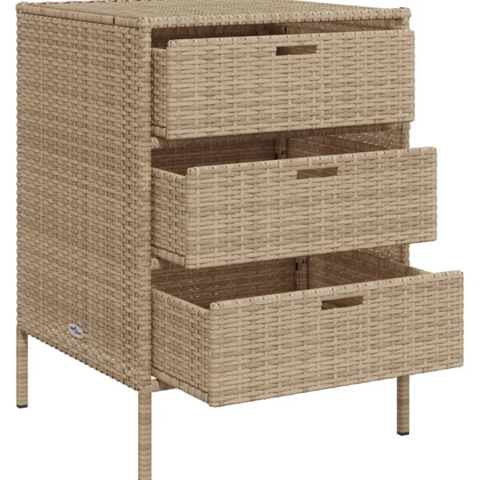 Puutarhan säilytyskaappi beige 55x59x80 cm polyrottinki