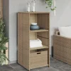 Puutarhan säilytyskaappi beige 50x55x115 cm polyrottinki