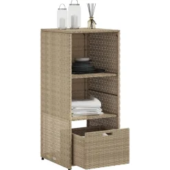Puutarhan säilytyskaappi beige 50x55x115 cm polyrottinki