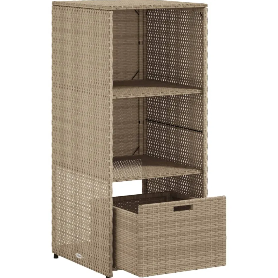 Puutarhan säilytyskaappi beige 50x55x115 cm polyrottinki