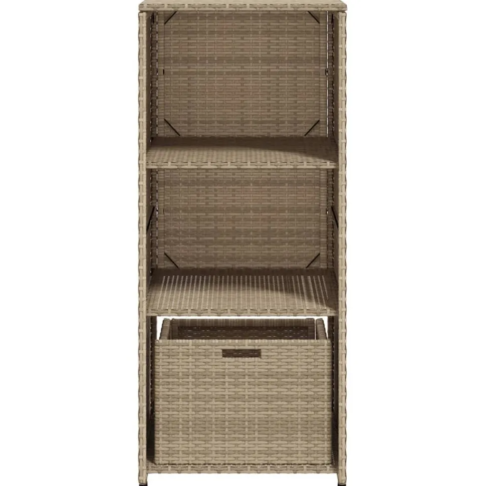 Puutarhan säilytyskaappi beige 50x55x115 cm polyrottinki